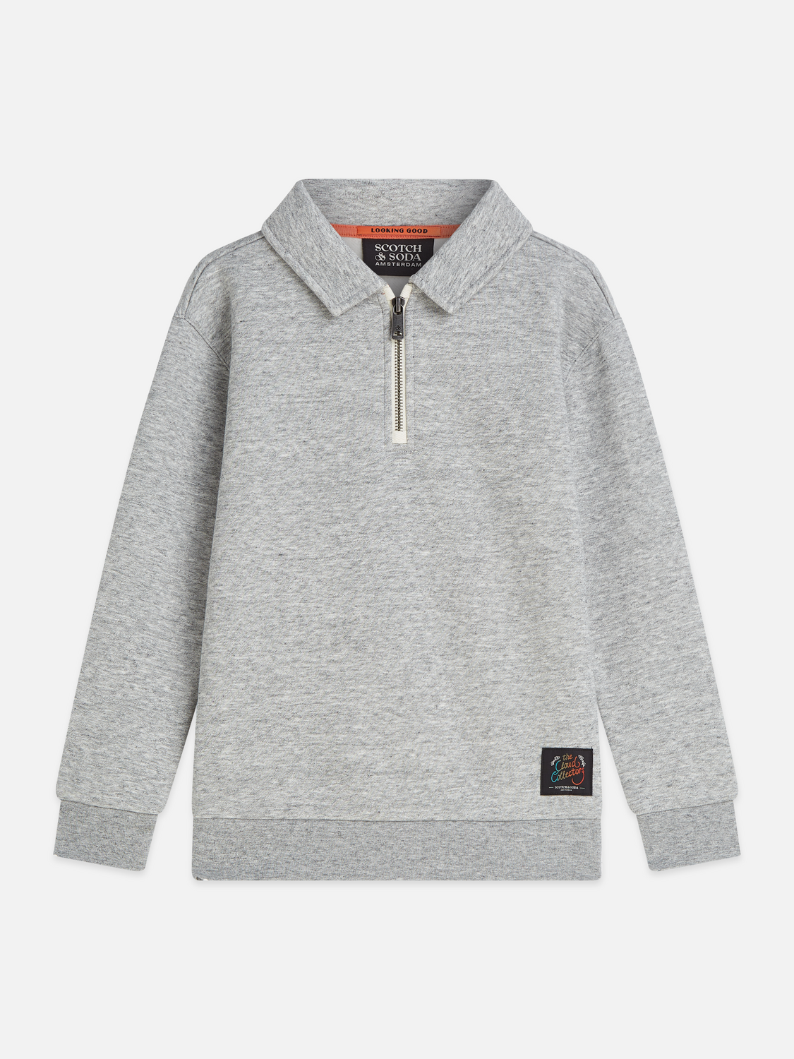 Boys' Mélange Relaxed-Fit Half Zip Sweatshirt
