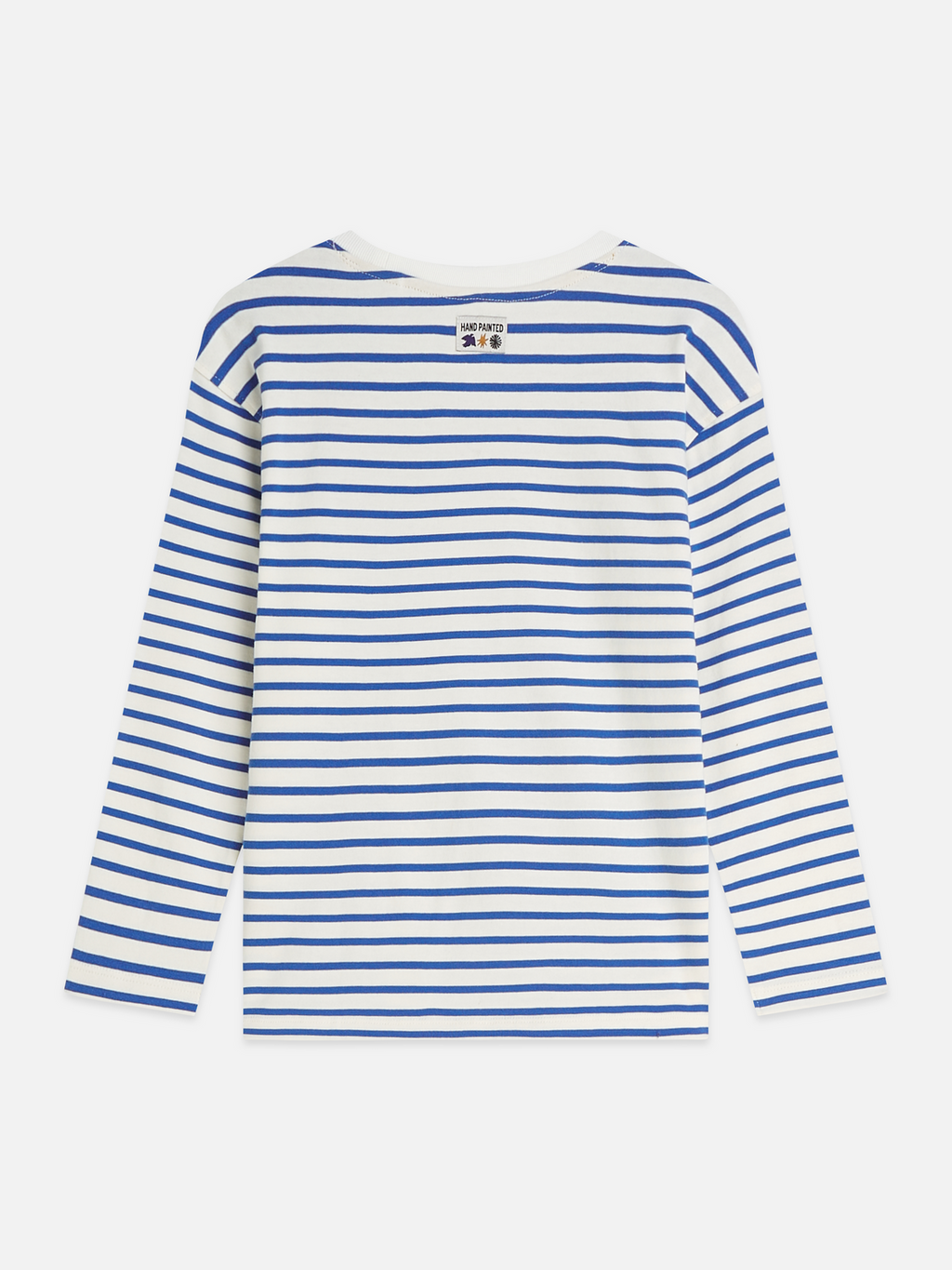 Boys' Yarn Dyed Striped Artwork Relaxed-Fit Long-Sleeved T-Shirt