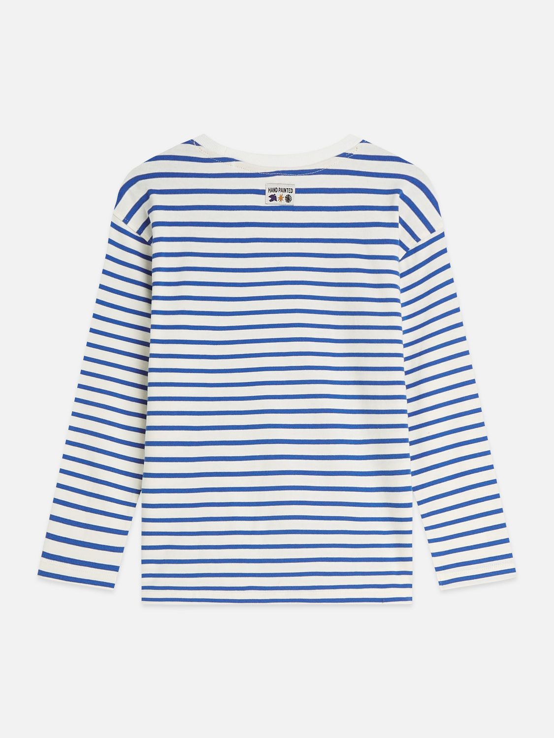 Boys' Yarn Dyed Striped Artwork Relaxed-Fit Long-Sleeved T-Shirt