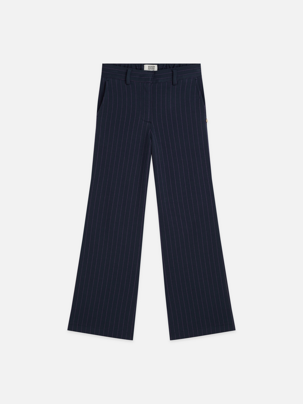 Girls' Yarn Dyed High Waist Wide-Leg Stripe Pants