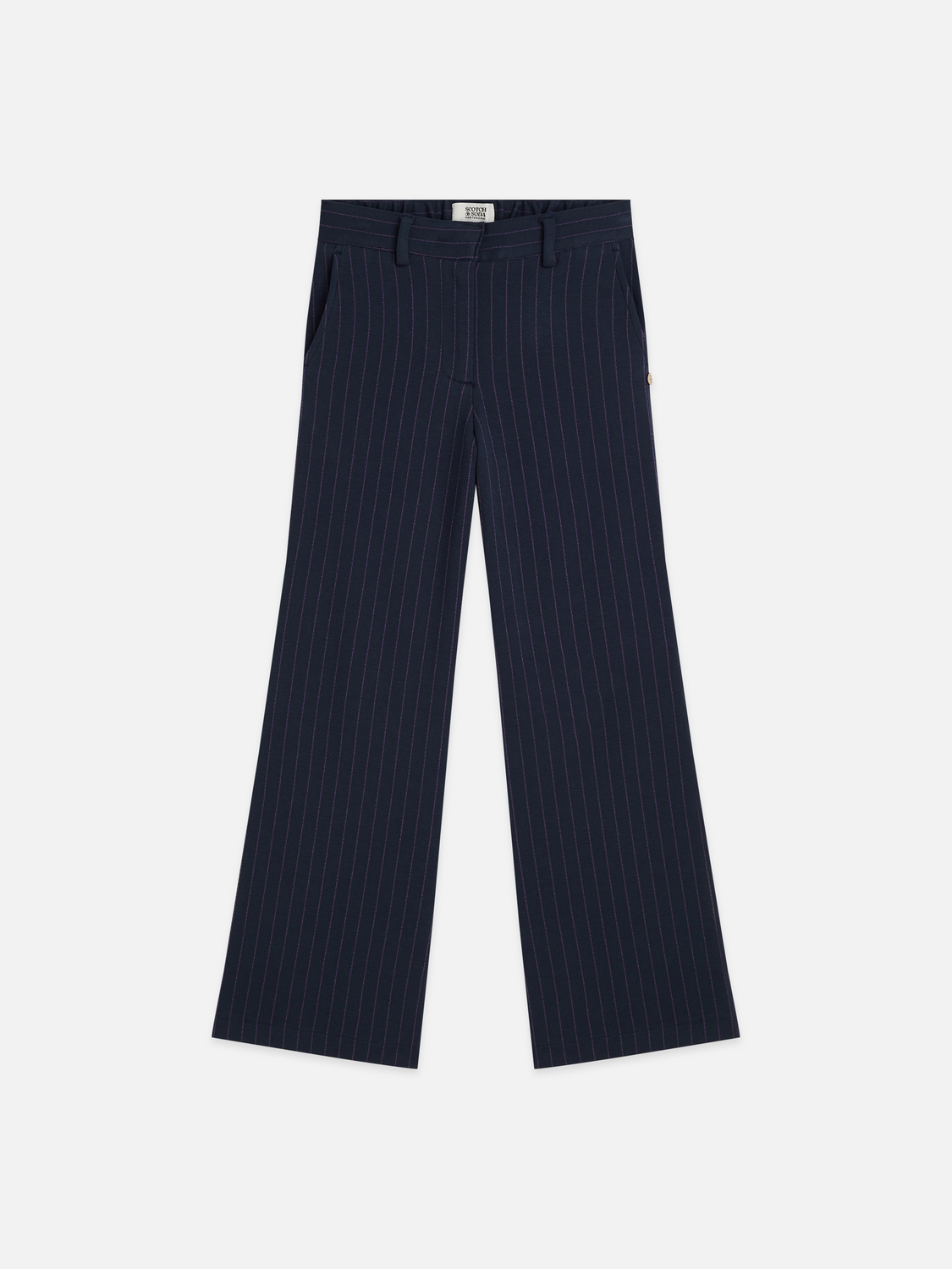Girls' Yarn Dyed High Waist Wide-Leg Stripe Pants