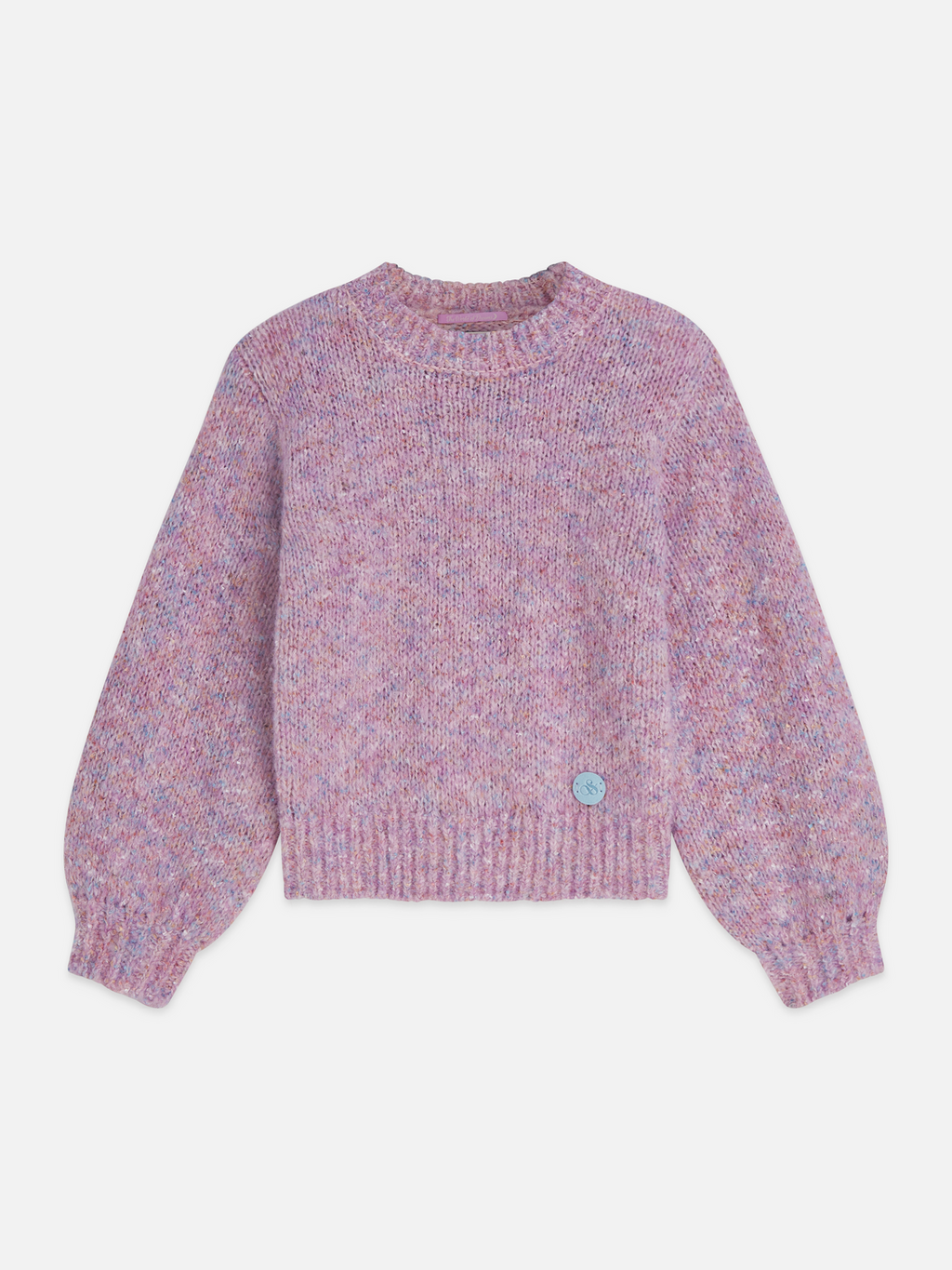 Girls' Blend Multicolor Dropped Shoulder Pullover