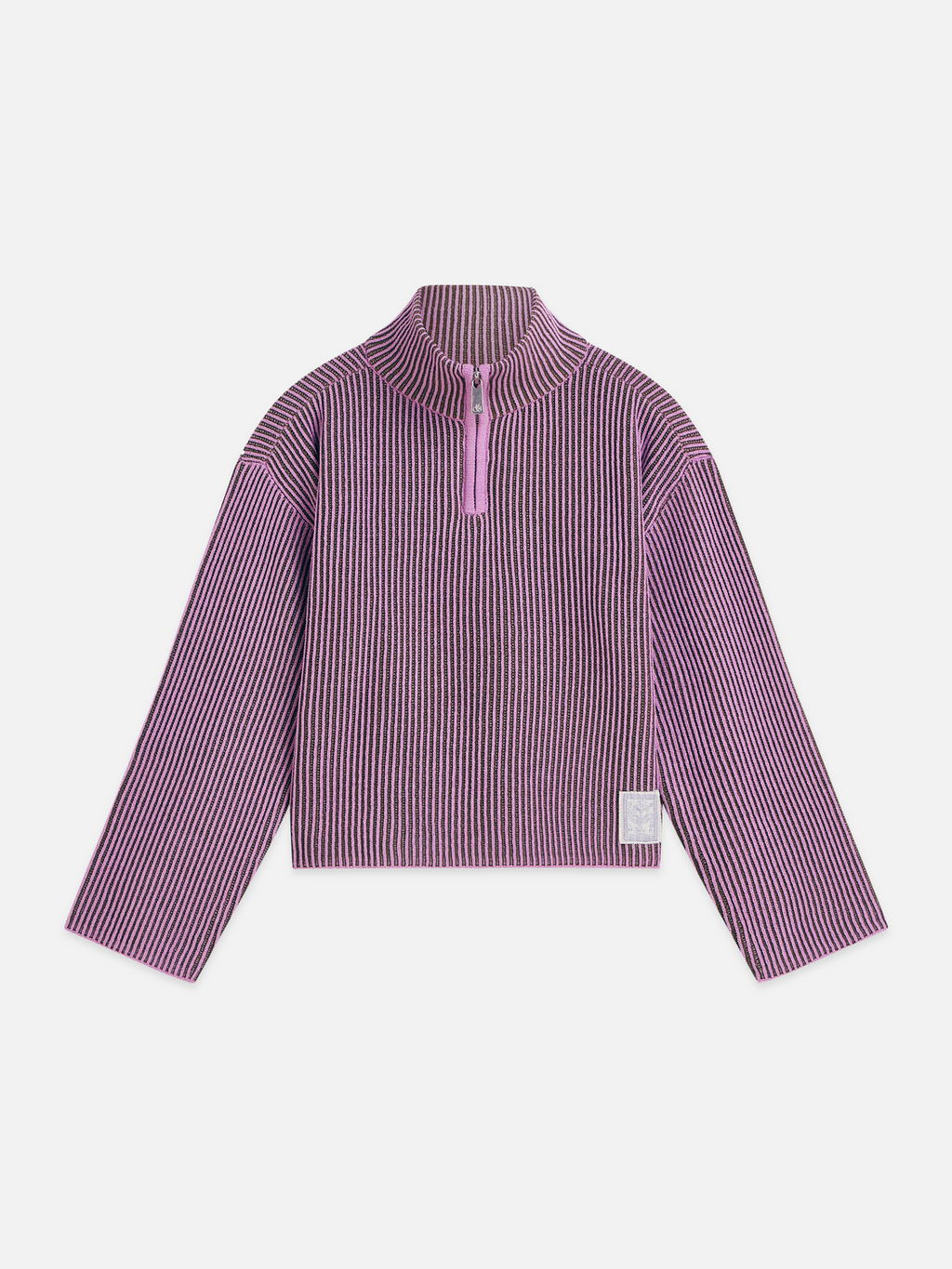 Girls' Half Zip Chenille Boxy Dropped Shoulder Pullover