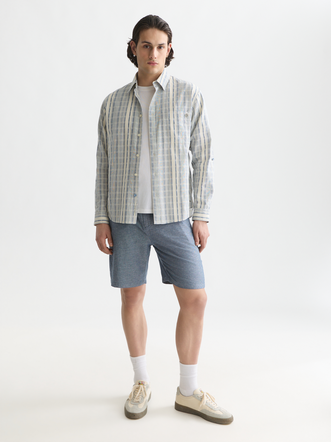 Essentials Fave Cotton Linen Regular-Fit Shorts Ensign Blue / 38IN