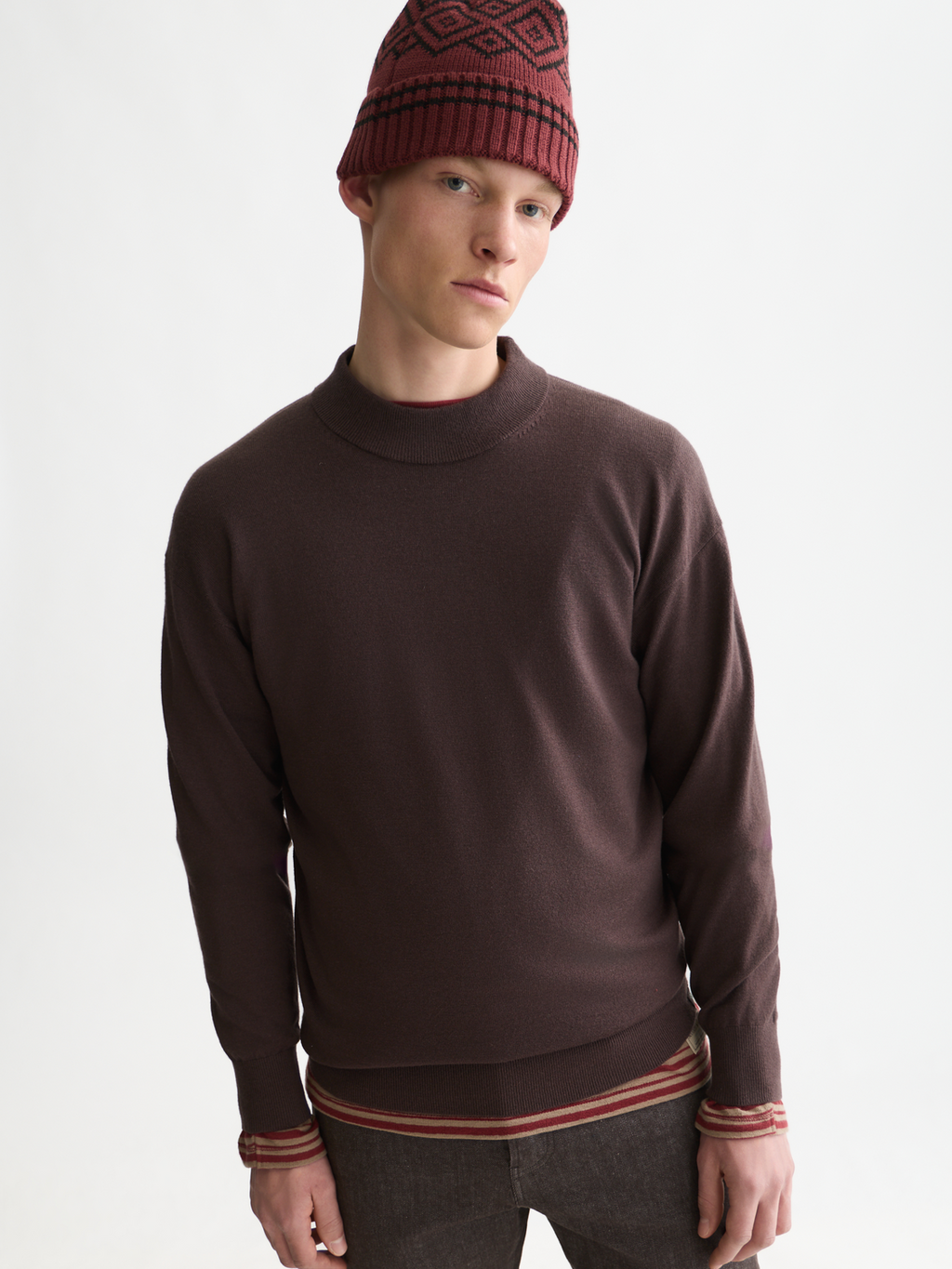 Essentials Dropped Shoulder Mock Neck Pullover