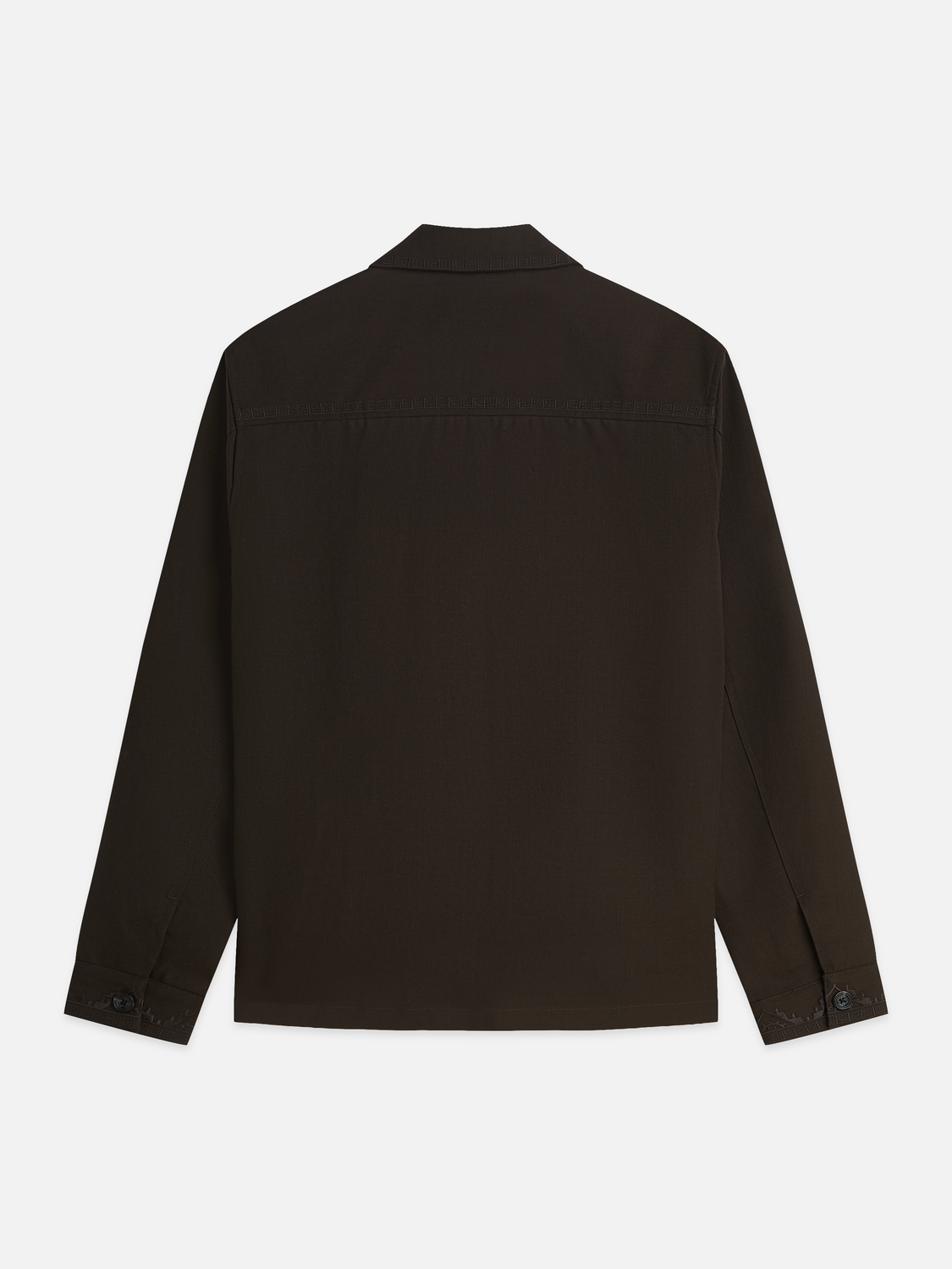 Embroidered Tailored Wool-Blend Overshirt