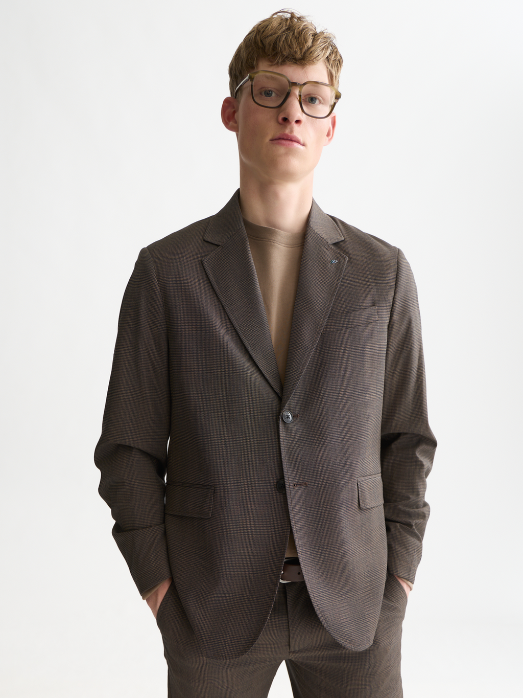 Tate Unconstructed Yarn-Dyed Regular-Fit Blazer