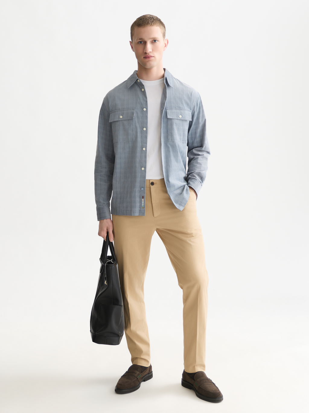 Stuart Crinkled Cotton-Blend Chino