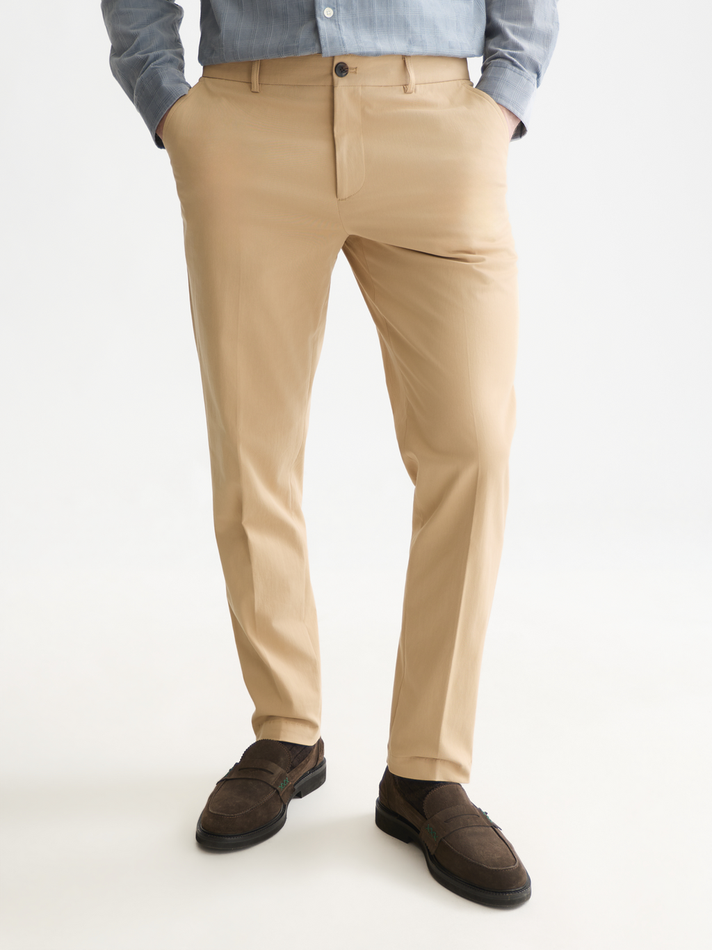Stuart Crinkled Cotton-Blend Chino