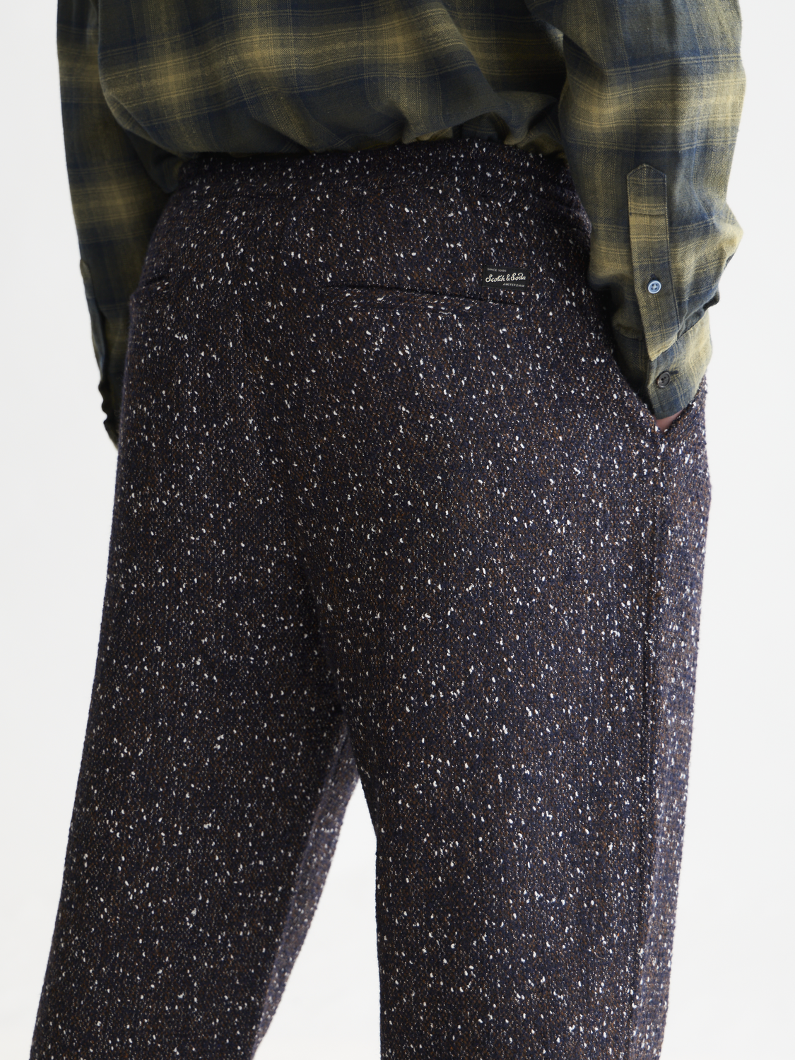 Oliver Wool-Blend Tweed Pleated Pants