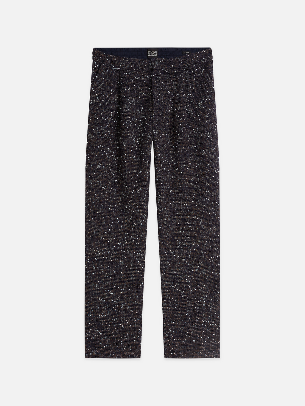 Oliver Wool-Blend Tweed Pleated Pants