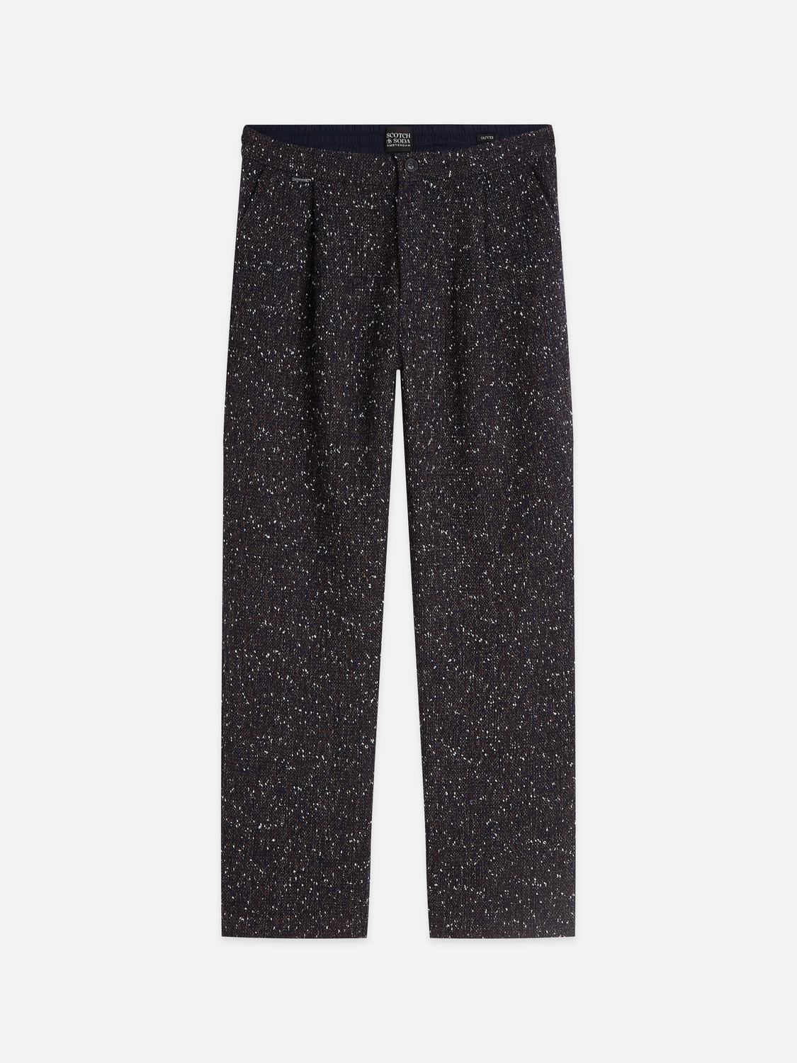 Oliver Wool-Blend Tweed Pleated Pants