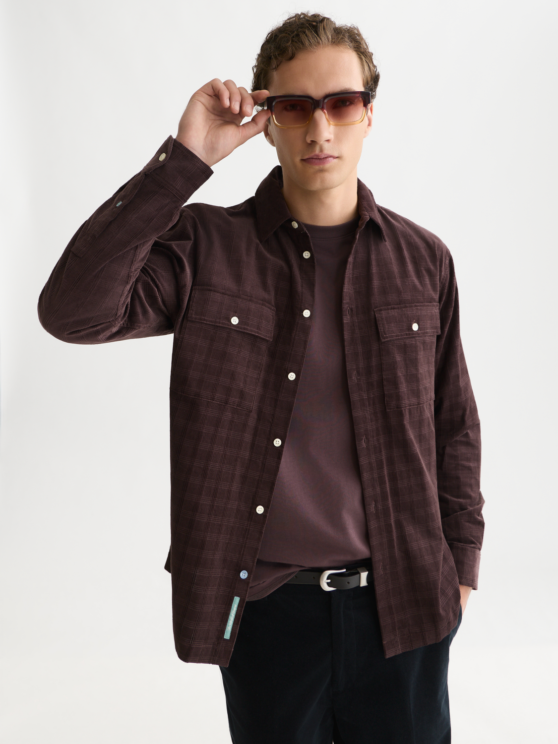 Corduroy Checked Relaxed-Fit Shirts