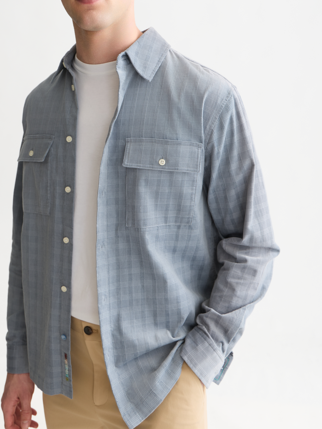 Corduroy Checked Relaxed-Fit Shirt