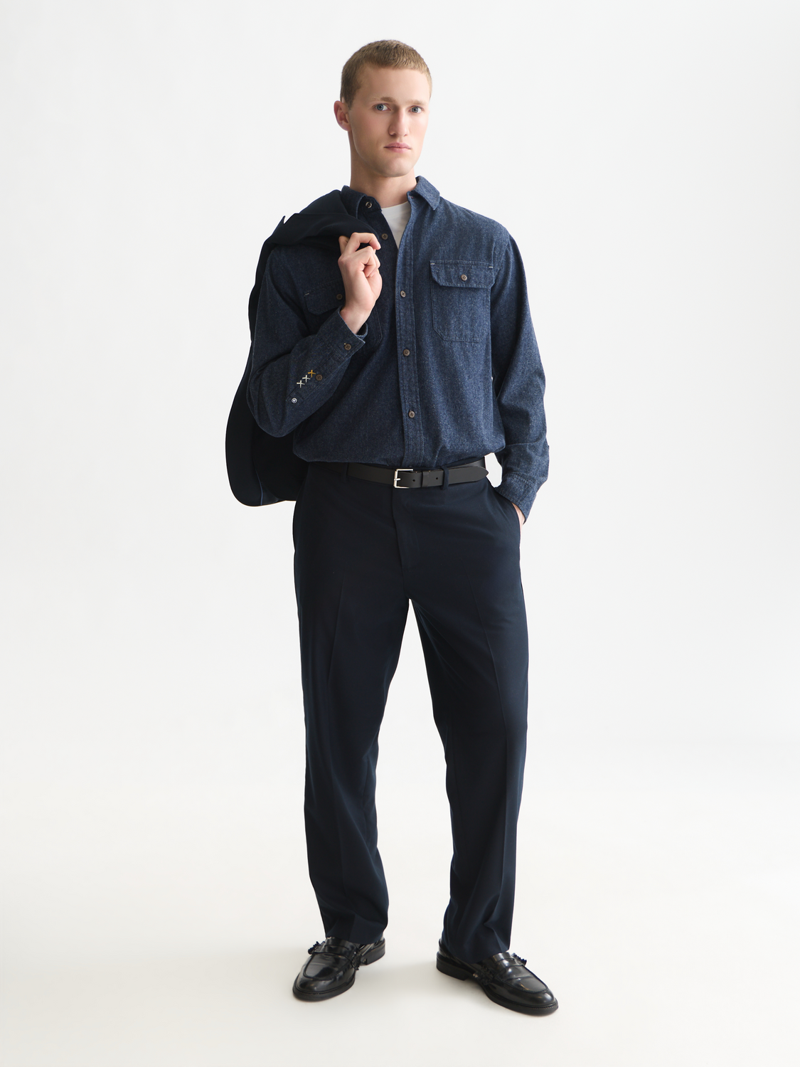 Denim Flannel Relaxed-Fit Overshirt