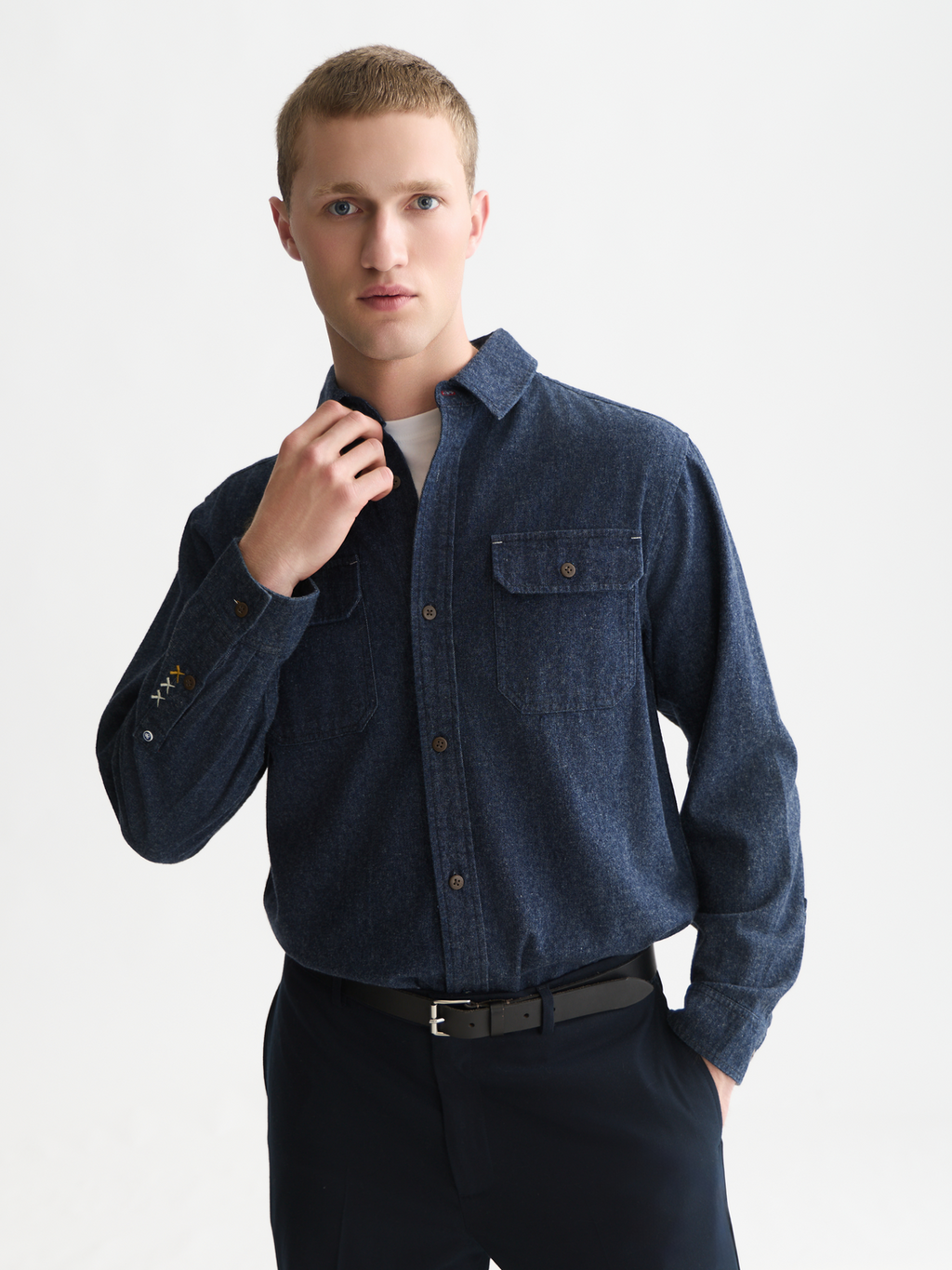 Denim Flannel Relaxed-Fit Overshirt