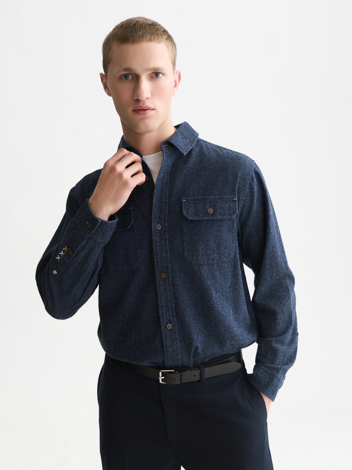 Denim Flannel Relaxed-Fit Overshirt
