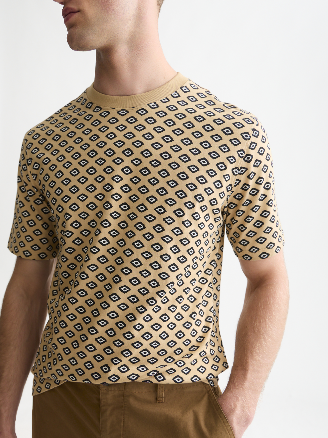 Micro Printed Regular-Fit T-Shirt