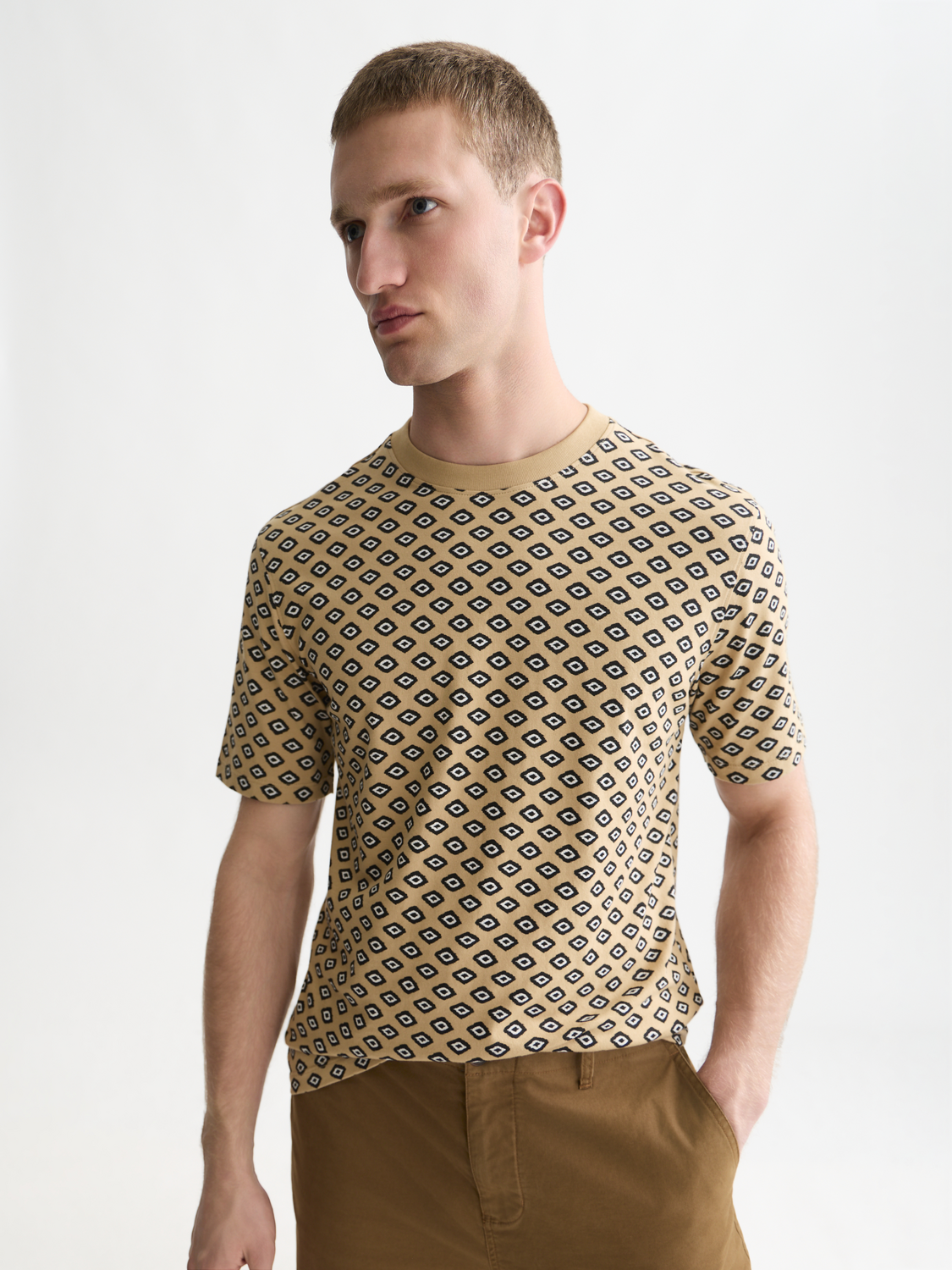 Micro Printed Regular-Fit T-Shirt