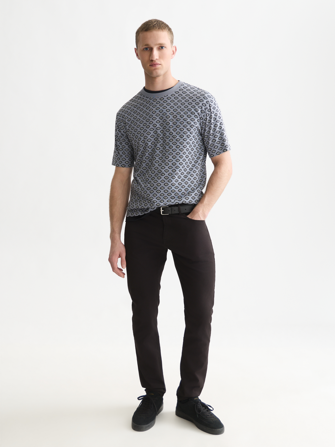 Micro Printed Regular-Fit T-Shirt