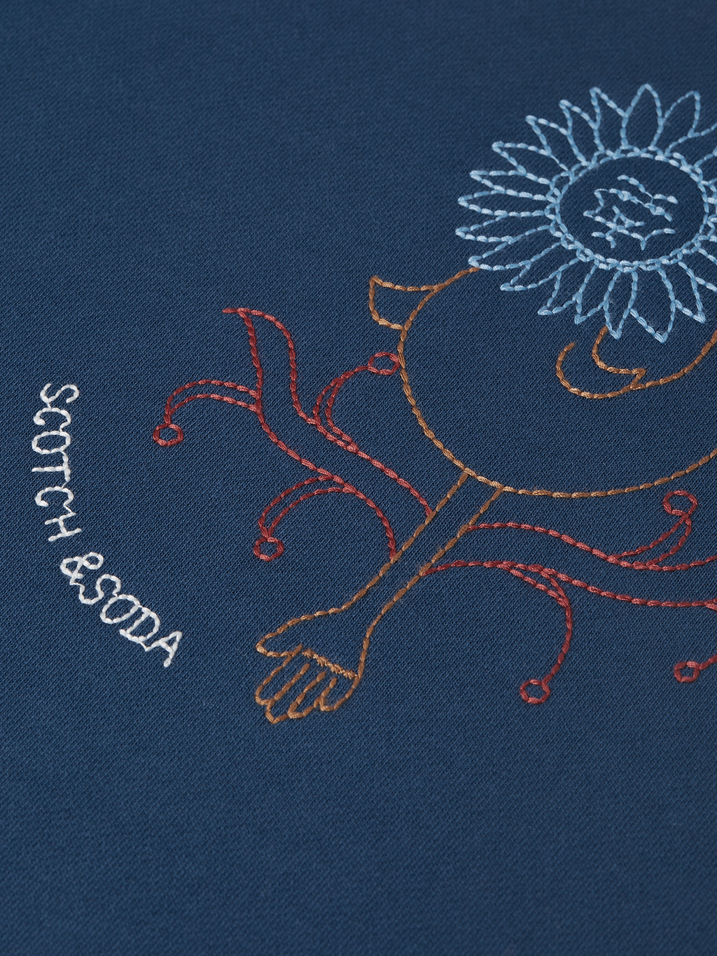 Placed Embroidered Artwork Relaxed-Fit Sweatshirt