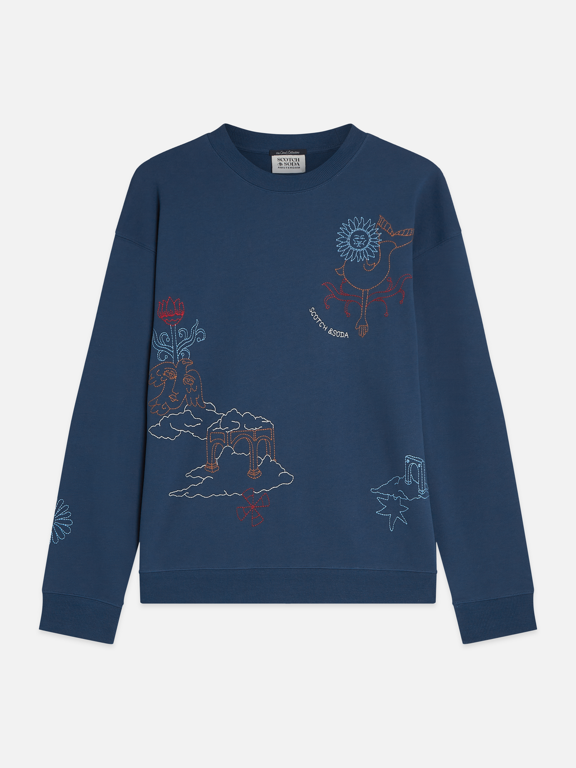 Placed Embroidered Artwork Relaxed-Fit Sweatshirt