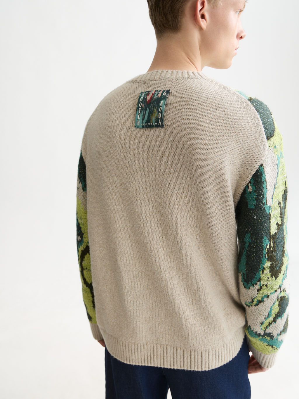Watercolor Cotton-Linen Blend Loose-Fit Pullover