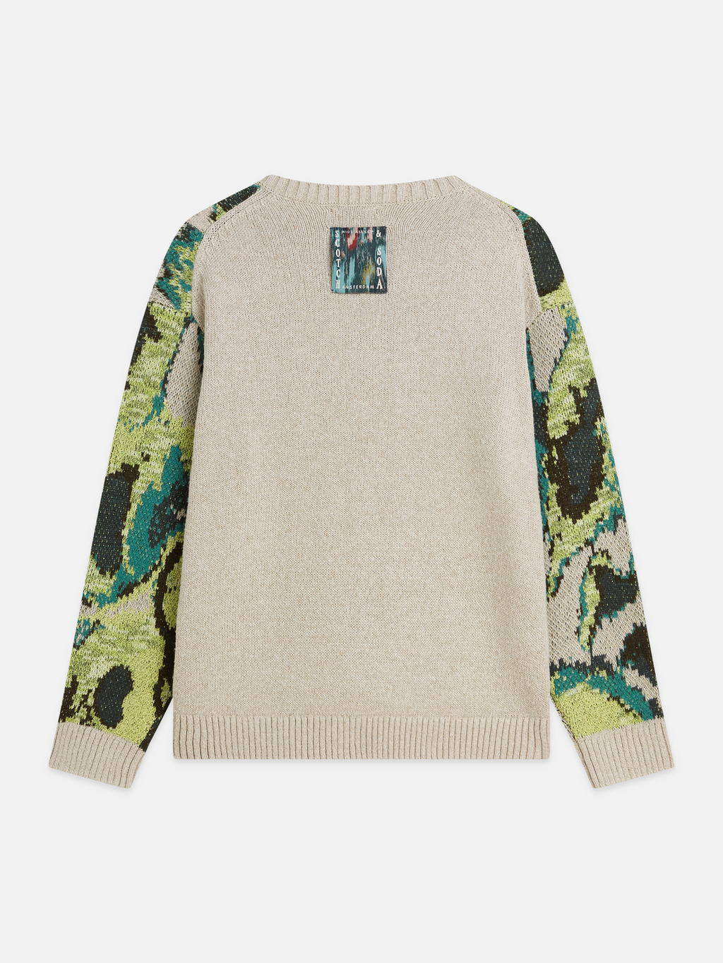 Watercolor Cotton-Linen Blend Loose-Fit Pullover