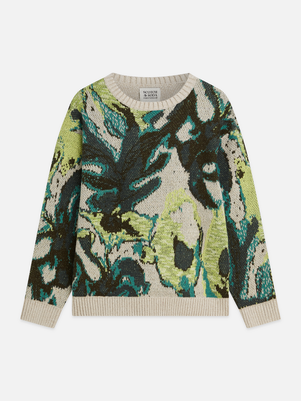 Watercolor Cotton-Linen Blend Loose-Fit Pullover