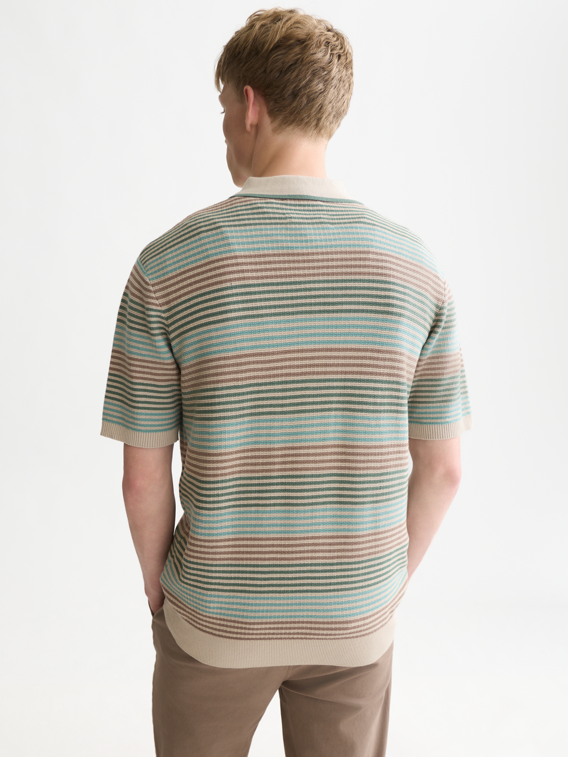 Striped Knitted Regular-Fit Polo