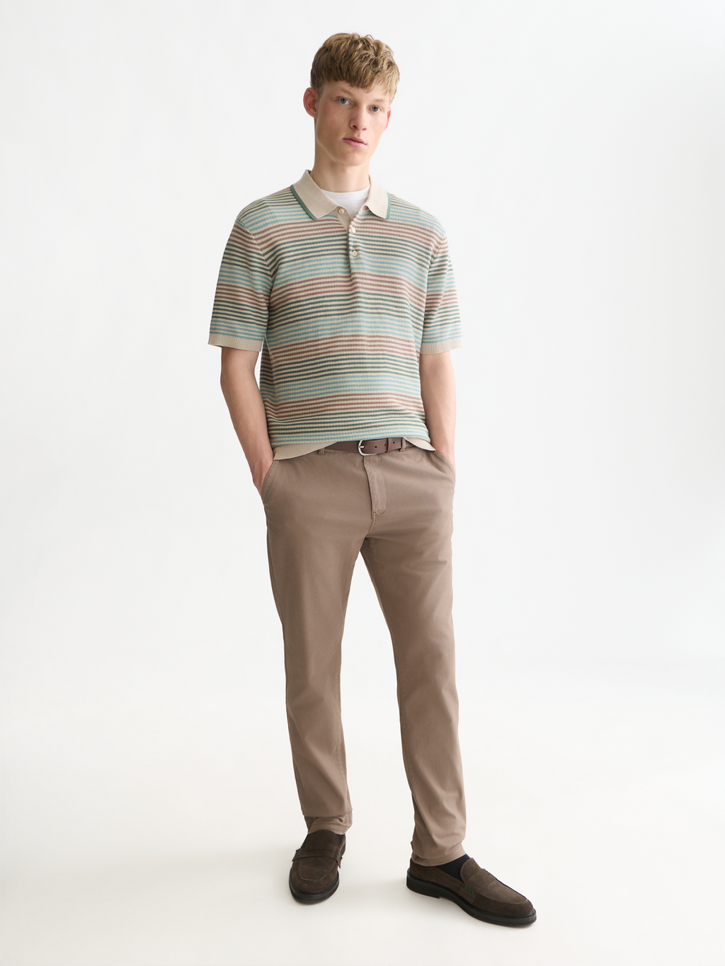 Striped Knitted Regular-Fit Polo
