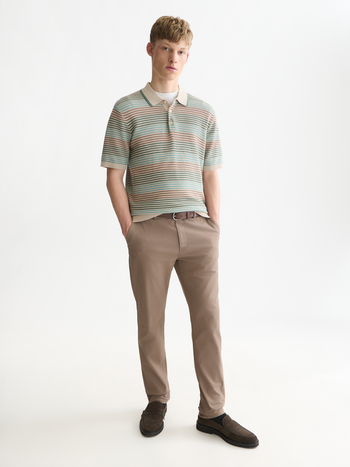 Striped Knitted Regular-Fit Polo