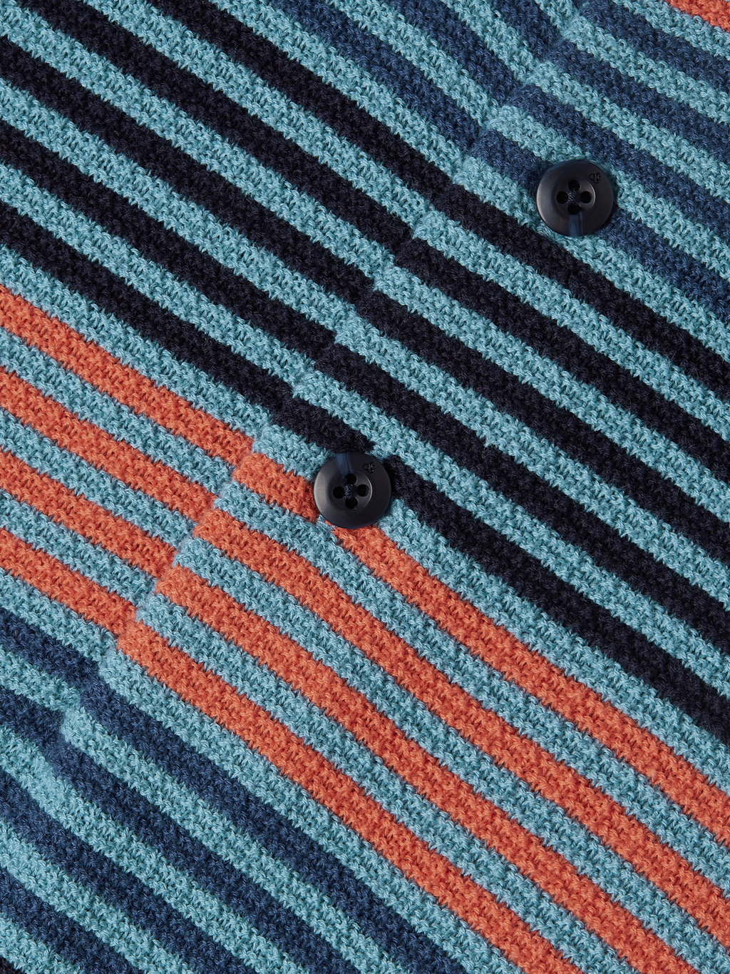 Striped Knitted Regular-Fit Polo
