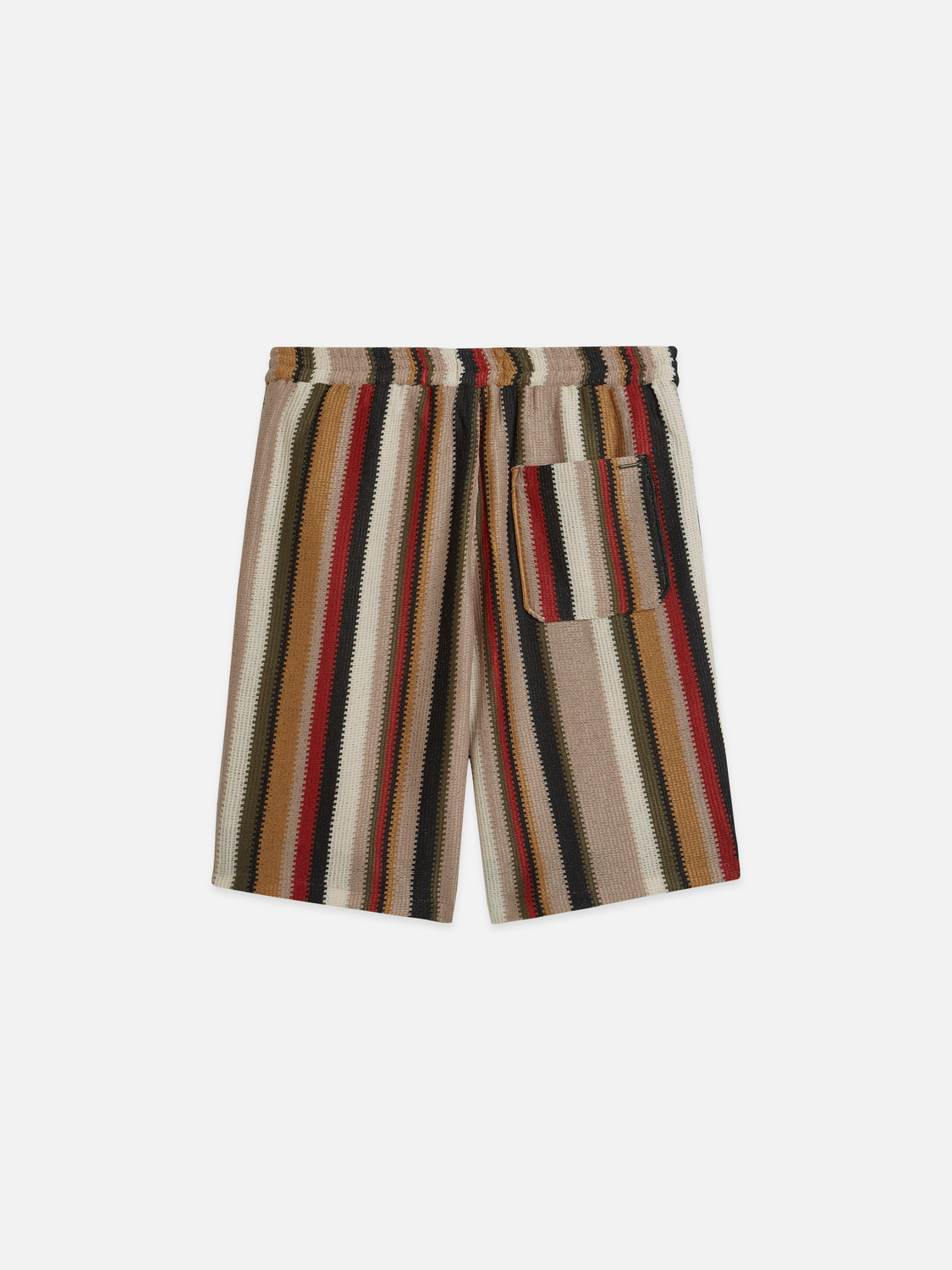 Crochet Multicolor Stripe Relaxed-Fit Bermuda Shorts