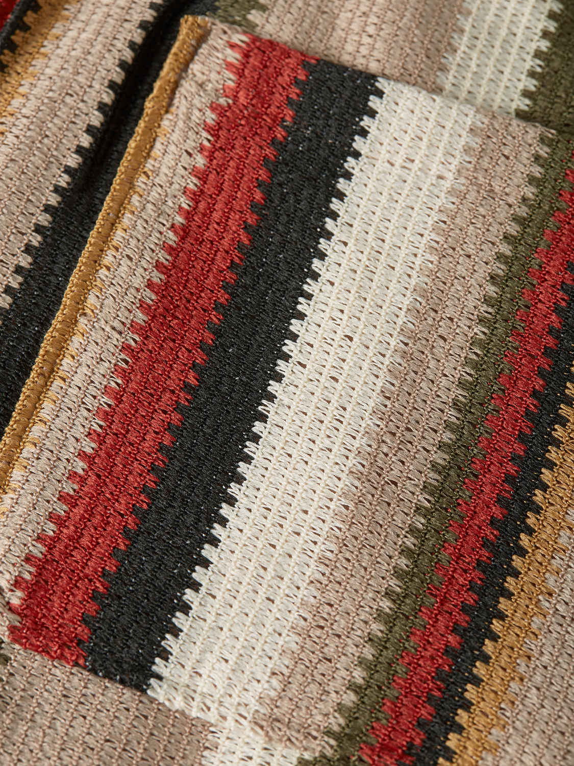 Crochet Multicolor Stripe Relaxed-Fit Bermuda Shorts