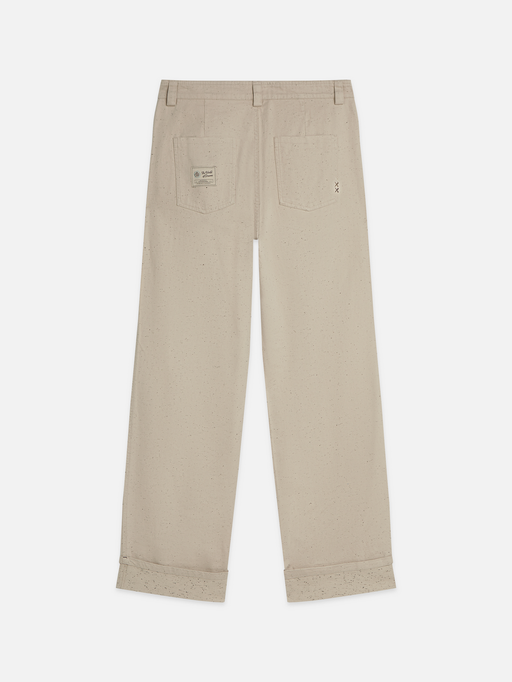 Speckled Cotton-Blend Twill Loose Straight-Fit Pant