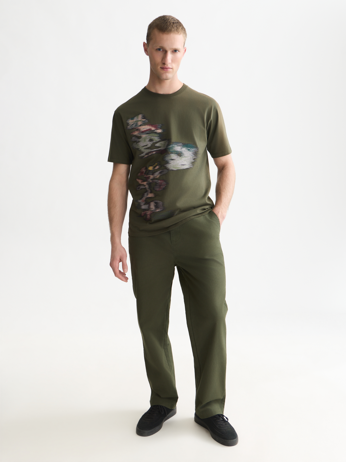 Embroidery Placed Artwork Loose-Fit T-Shirt