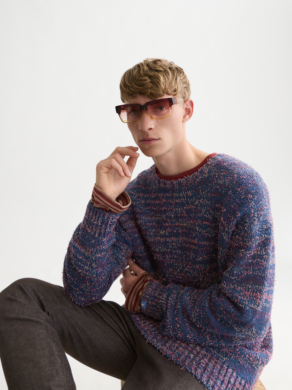 Hairy Multicolor Loose-Fit Pullover