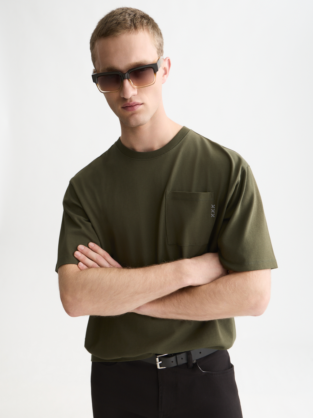Essentials 3 Crosses Chest Pocket Loose-Fit T-Shirt
