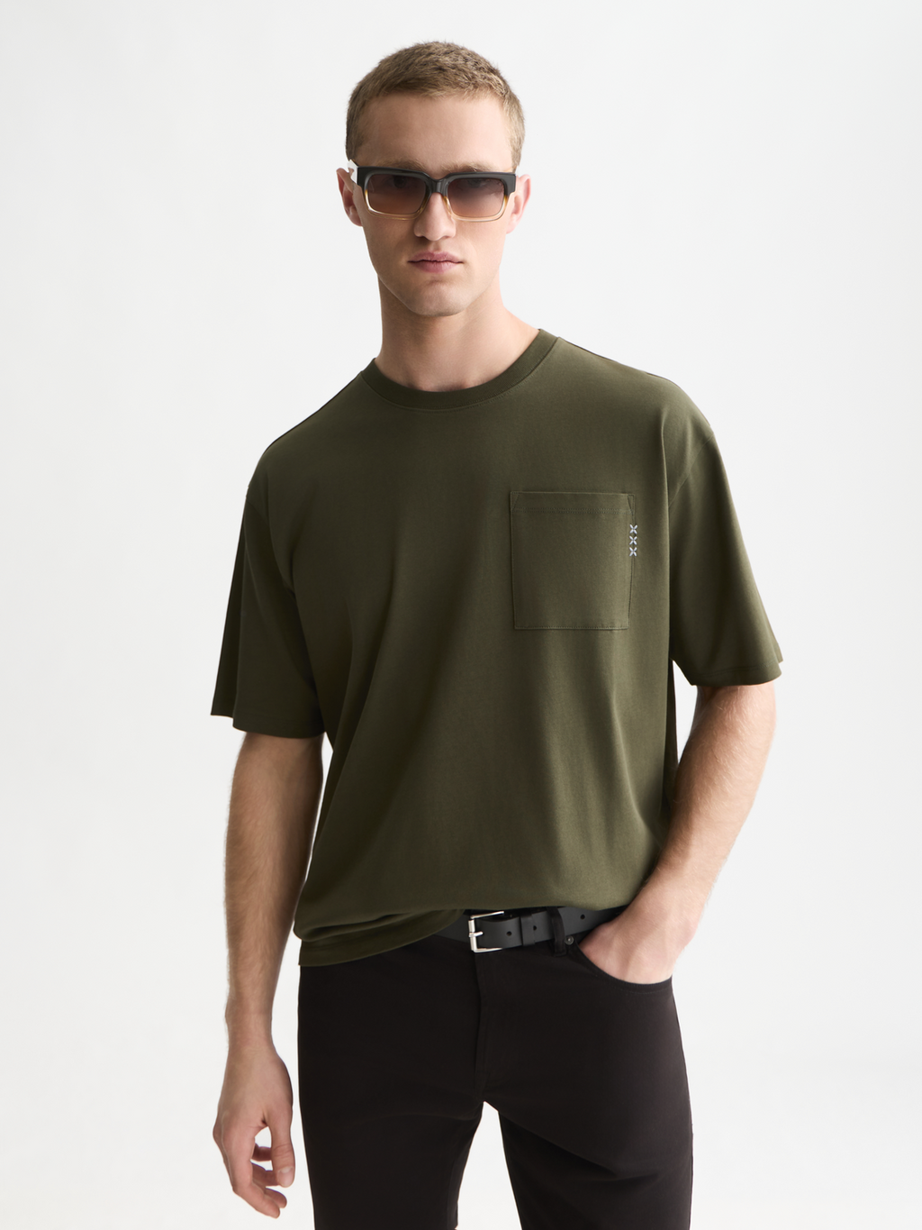 Essentials 3 Crosses Chest Pocket Loose-Fit T-Shirt