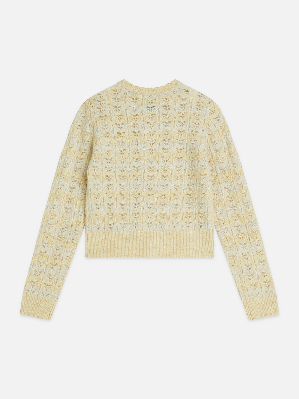 Girls' Pointelle Crew Neck Cardigan