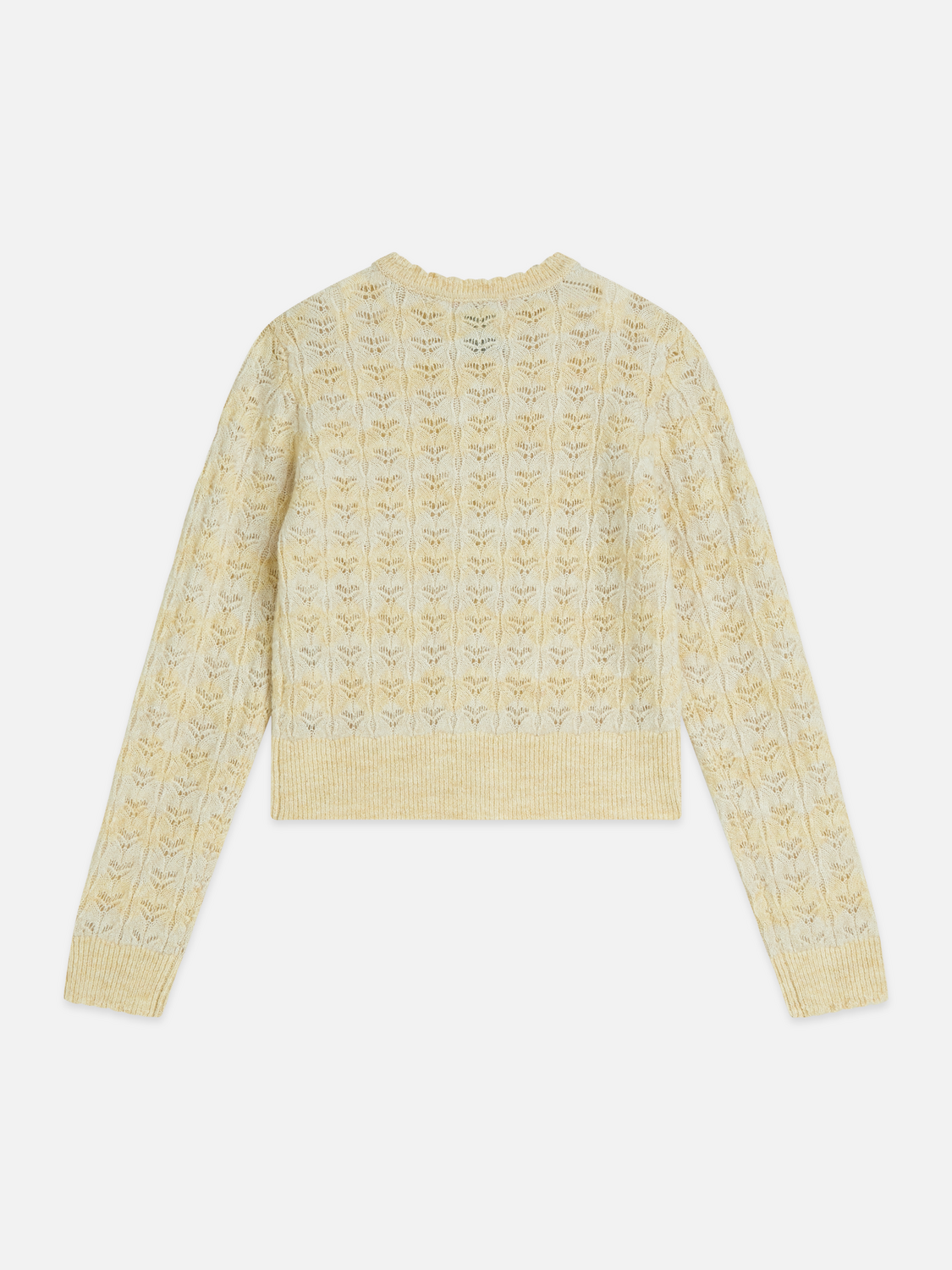 Girls' Pointelle Crew Neck Cardigan