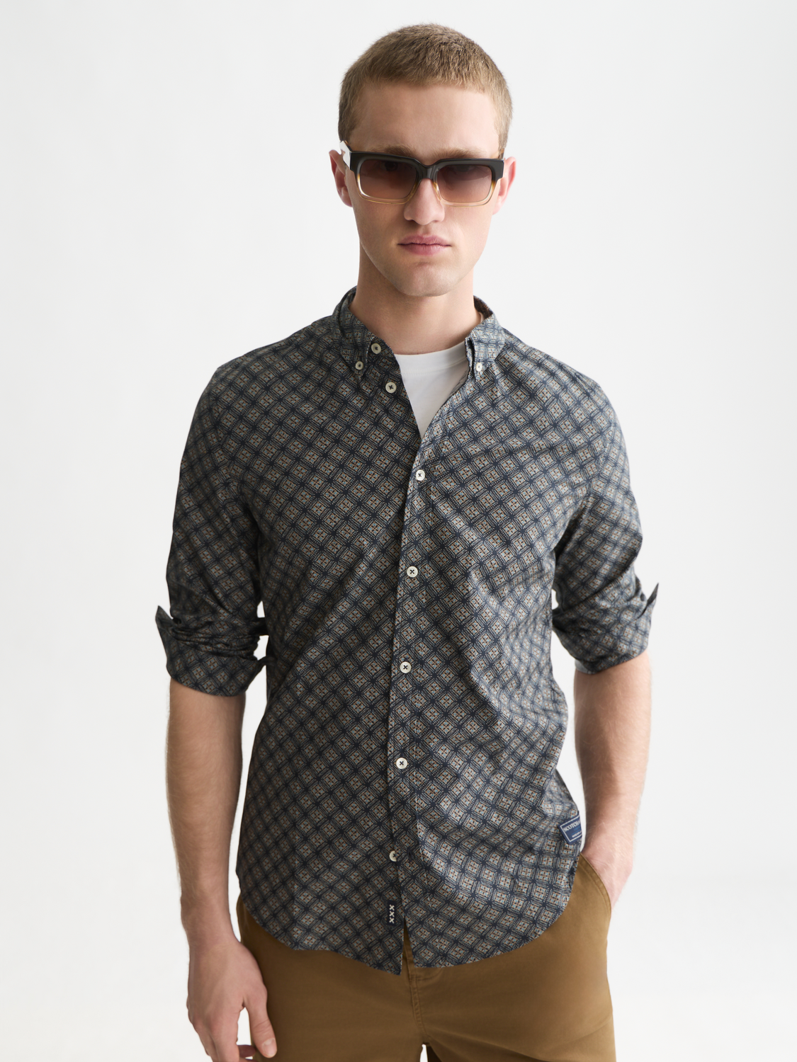 Micro Printed Slim-Fit Shirt