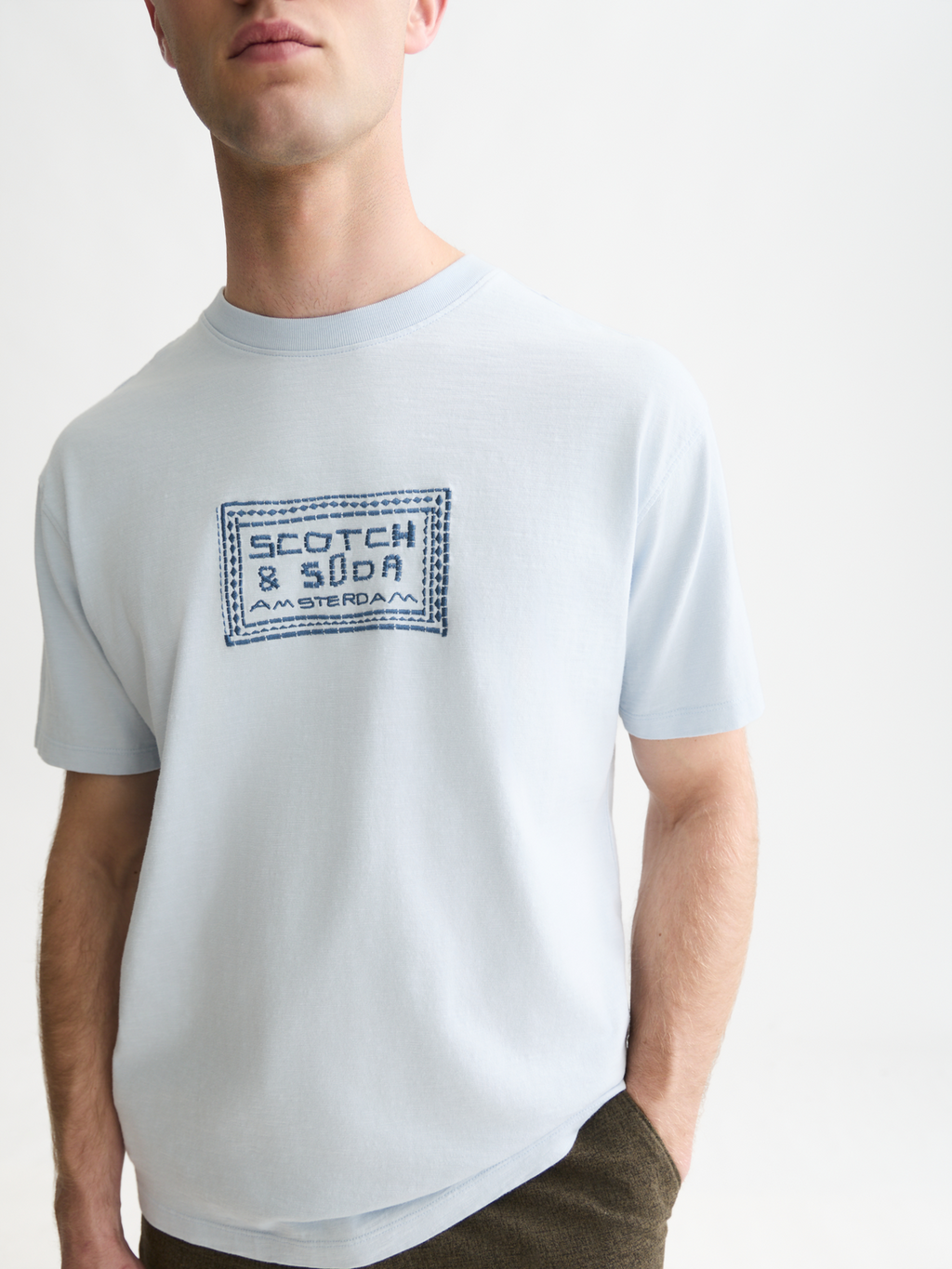 Embroidered Front Artwork Relaxed-Fit T-Shirt