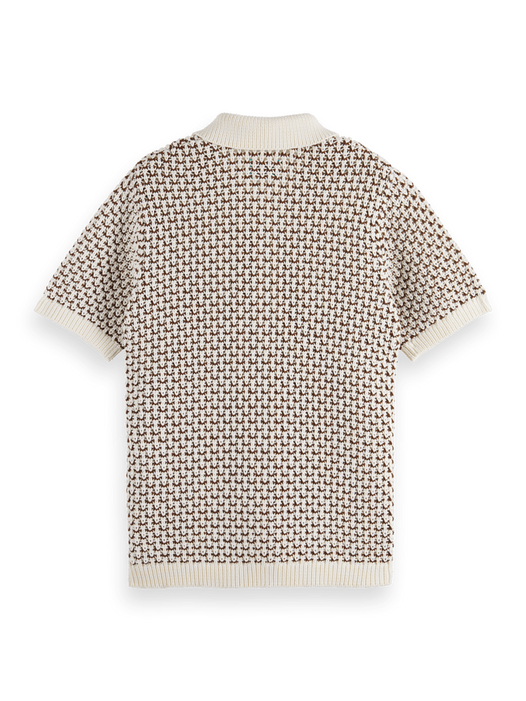 Knit Button Down Polo Shirt Back