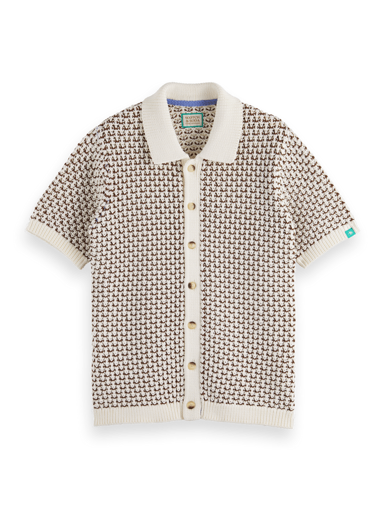 Knit Button Down Polo Shirt Front