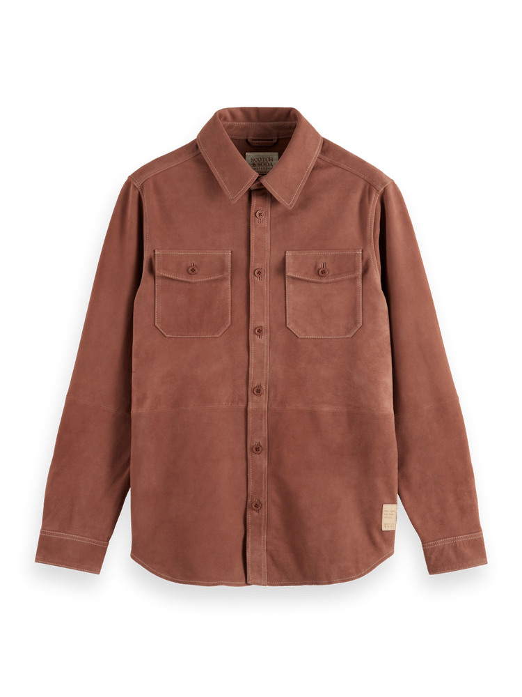 Suede Button Down Shirt Front