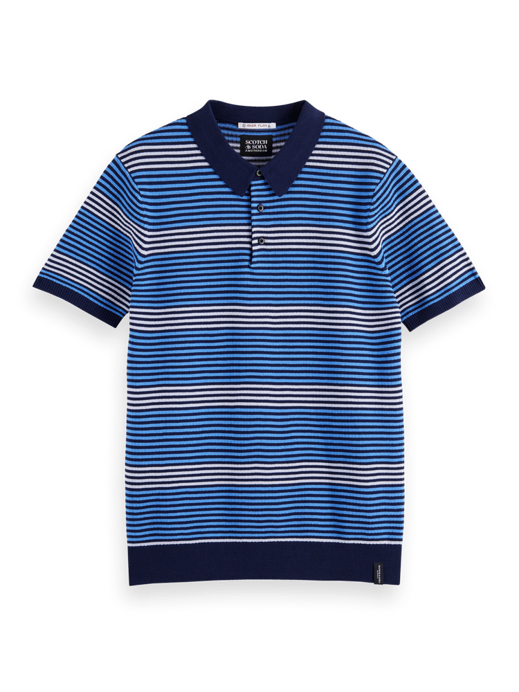 Striped Knit Polo Shirt | Scotch & Soda