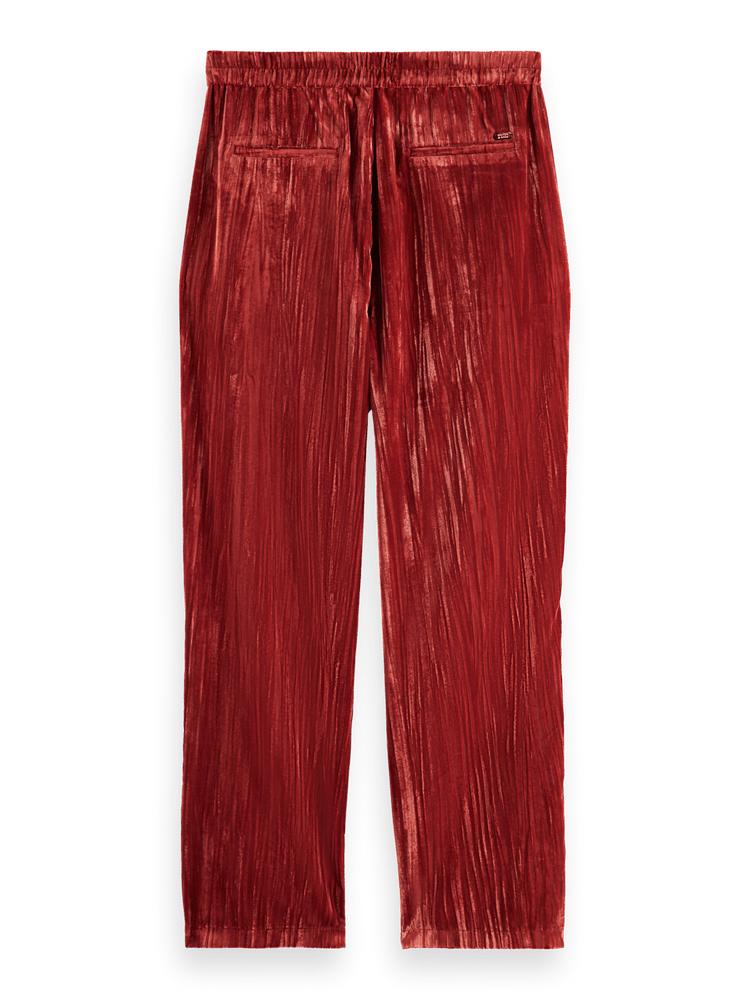 Lace Trimmed Velvet Pant