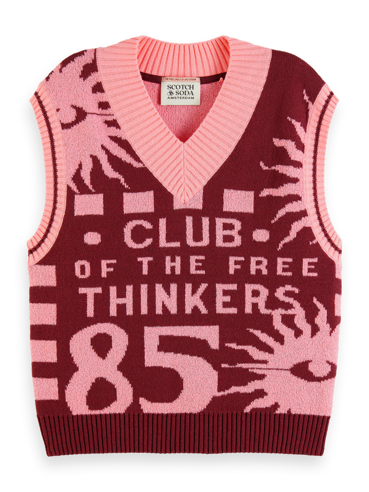 Club of the Free Thinkers Jacquard Knit Vest Scotch Soda